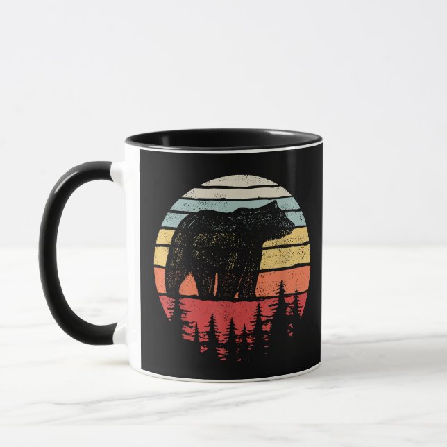 Vintage Retro Grizzly Bear Mug (Left)