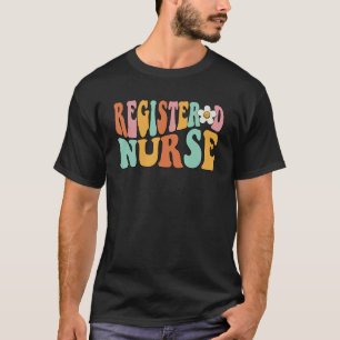 Vintage Retro Groovy Registered Nurse RN Nursing T-Shirt