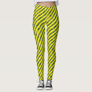 VINTAGE RETRO GROOVY YELLOW LEGGINGS LEGGINGS