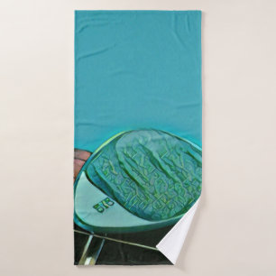 Vintage retro guitar artwork for guitarist bath towel set
