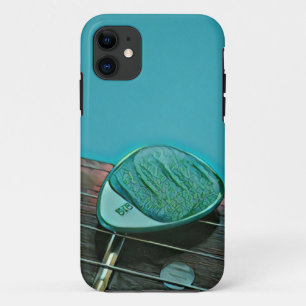 Vintage retro guitar artwork for guitarist iPhone 11 case