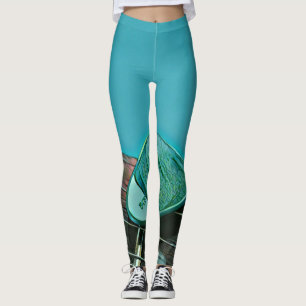 Vintage retro guitar artwork for guitarist leggings