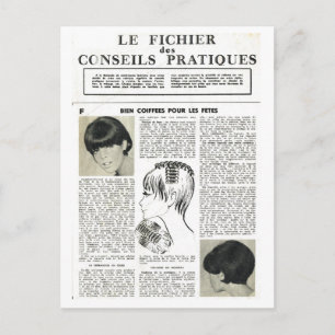 Vintage, retro hair styles for the holiday season postcard
