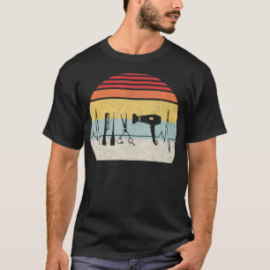 Vintage Retro Hairdresser Heartbeat Hair Stylist T-Shirt