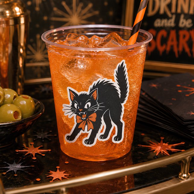 Vintage Retro Halloween Black Cat (Creator Uploaded)