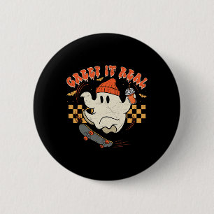 Vintage Retro Halloween Creep It Real Ghost Boy Fa 6 Cm Round Badge
