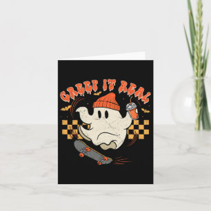Vintage Retro Halloween Creep It Real Ghost Boy Fa Card