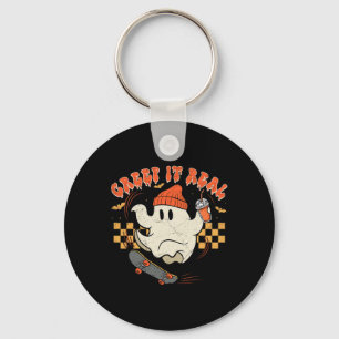 Vintage Retro Halloween Creep It Real Ghost Boy Fa Key Ring