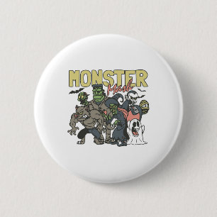 Vintage Retro Halloween Monster Mash Boo Ghost Wit 6 Cm Round Badge