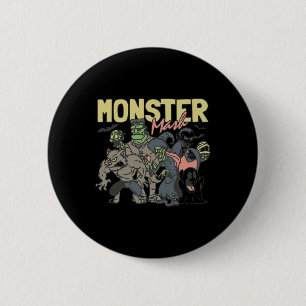 Vintage Retro Halloween Monster Mash Boo Ghost Wit 6 Cm Round Badge