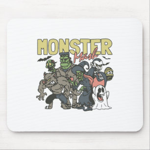 Vintage Retro Halloween Monster Mash Boo Ghost Wit Mouse Mat