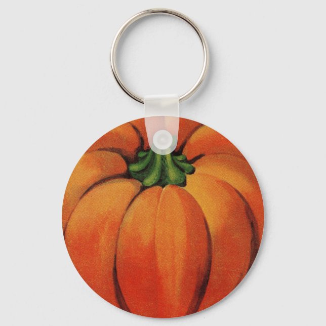 Vintage/Retro Halloween Pumpkin Key Ring (Front)