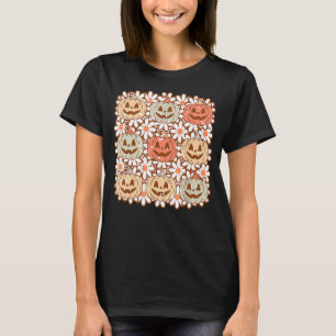 Vintage Retro Halloween Pumpkin Men Women Kids_1 T-Shirt