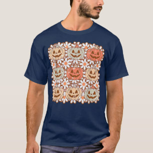 Vintage Retro Halloween Pumpkin Men Women Kids T-Shirt