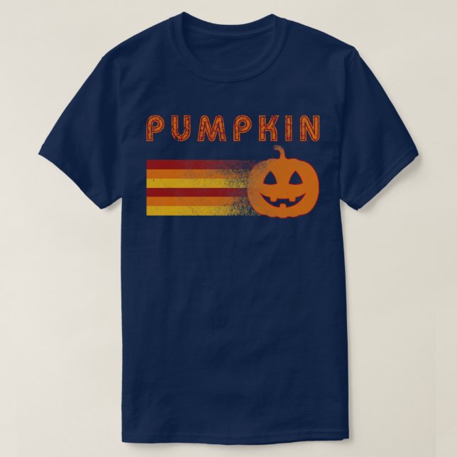 Vintage Retro Halloween Pumpkin T-Shirt (Design Front)