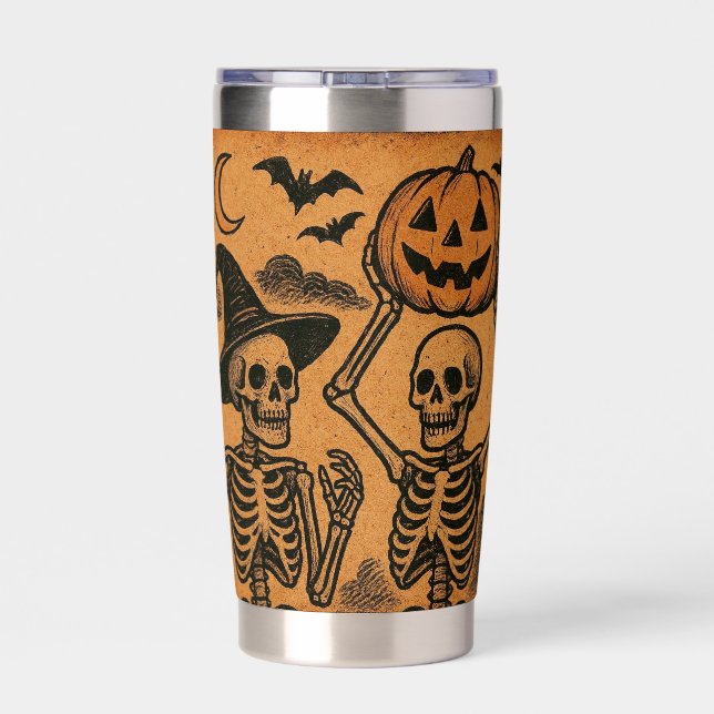 Vintage/Retro Halloween skeletons Insulated Tumbler (Back)
