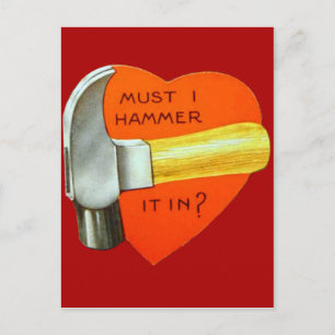 Vintage Retro Hammer Valentine Card