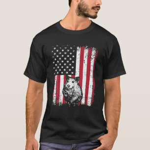 Vintage Retro Hamster Animal Lovers American Flag T-Shirt