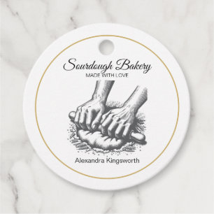 Vintage retro handmade Sourdough bakery for baker Favour Tags