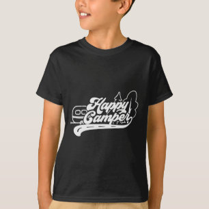 Vintage Retro Happy Camper Camping Outdoors Vacati T-Shirt