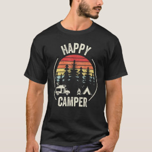 Vintage Retro Happy Camper Camping T-Shirt