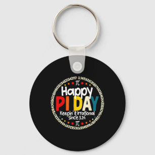 Vintage Retro Happy Pi Day Keepin It Irrational Si Key Ring