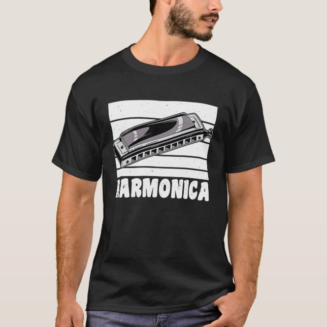 Vintage Retro Harmonica  1 T-Shirt (Front)