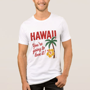 Vintage Retro Hawaiian Islands Travel Illustration Tri-Blend Shirt