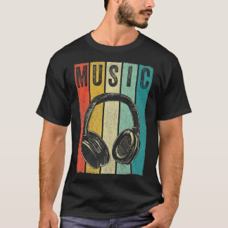 Vintage Retro Headphones DJ Producer Electronic T-Shirt