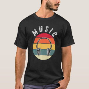 Vintage Retro Headphones Electronic Music  DJ  6 T-Shirt