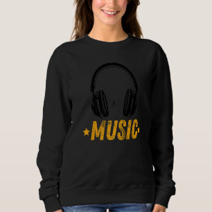 Vintage Retro Headphones Electronic Music DJ Sweatshirt