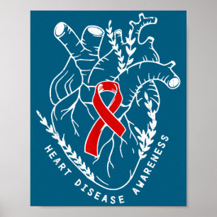 Vintage Retro Heart Disease Awareness Funny Poster