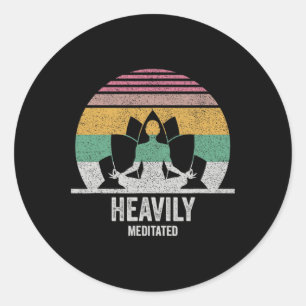 Vintage Retro Heavily Meditated Funny Meditation A Classic Round Sticker