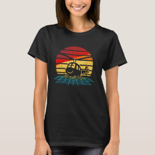 Vintage Retro Helicopter Pilot present Funny Aviat T-Shirt