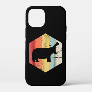Vintage Retro Hippo Hippopotamus Lovers Gift iPhone 12 Mini Case