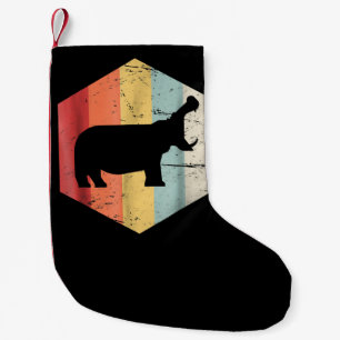 Vintage Retro Hippo Hippopotamus Lovers Gift Small Christmas Stocking