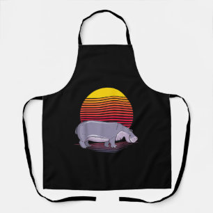 Vintage Retro Hippo Lover Hippopotamus Lover Apron