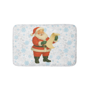 Vintage/retro holly jolly Santa Bath Mat