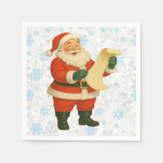 Vintage/retro holly jolly Santa Napkin