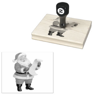 Vintage/retro holly jolly Santa Rubber Stamp