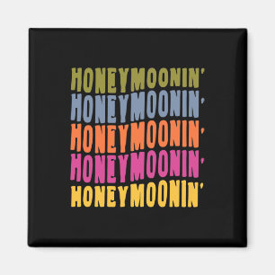 Vintage Retro Honeymoonin Bride Groom Honeymoon Va Magnet