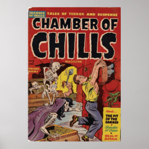 Vintage Retro Horror Comic Chamber Of Chills No7 Poster