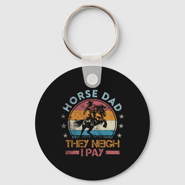 Vintage Retro Horse Dad  Key Ring (Front)
