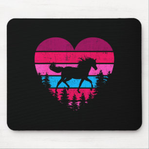 Vintage Retro Horse Heart Valentine Gifts For Hors Mouse Mat
