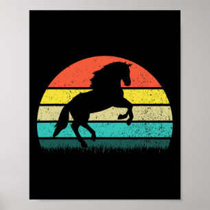 Vintage Retro Horse Lover Design Horseback Riding Poster