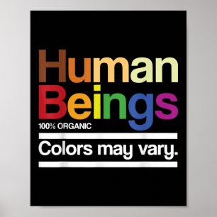 Vintage Retro Human Being 100% Organic Colours May Poster