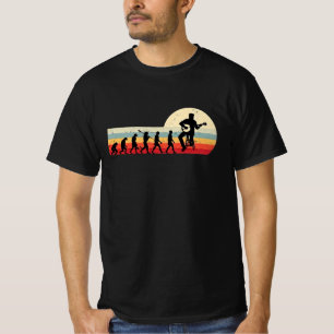 Vintage Retro Human Evolution Banjo Guitar T-Shirt