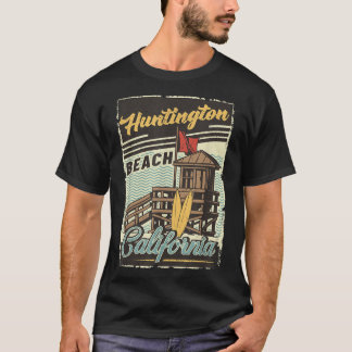 Vintage Retro Huntington Beach California Sunset S T-Shirt