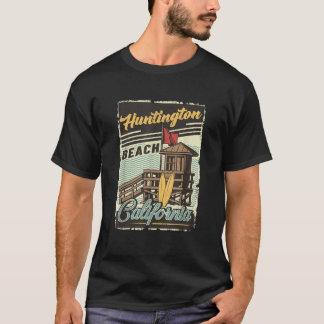 Vintage Retro Huntington Beach California Sunset S T-Shirt