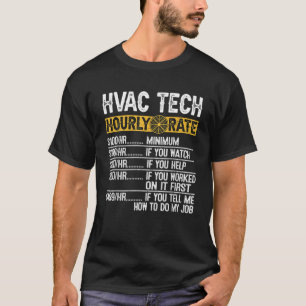 Vintage Retro HVAC Technician Hourly Rate Engineer T-Shirt